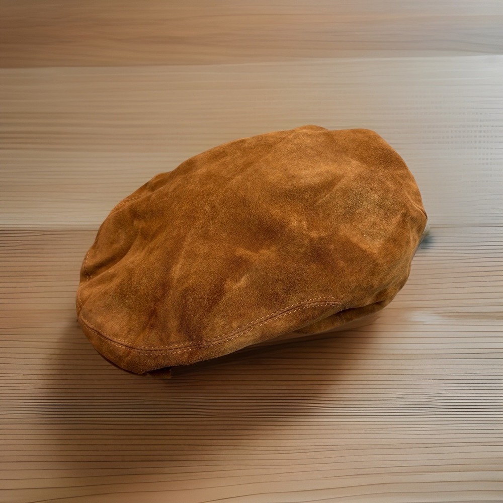Suede Leather Driving‎ Cap Newsboy Hat Gatsby Flat Cap XL Tobacco Brown Tan
